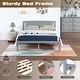 preview thumbnail 4 of 6, Slat Bed Frame Platform Bed for Full Mattress - Grey