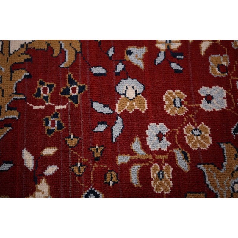 Floral Red Medallion Kashan Turkish Area Rug Machine Made Carpet - 9'8" x 12'5"
