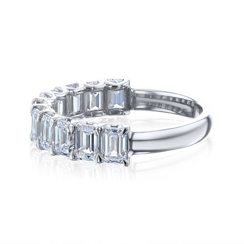 Kobelli 2.75 Carat Lab Grown Diamond 14k Solid Gold Emerald U-Prong July Ring