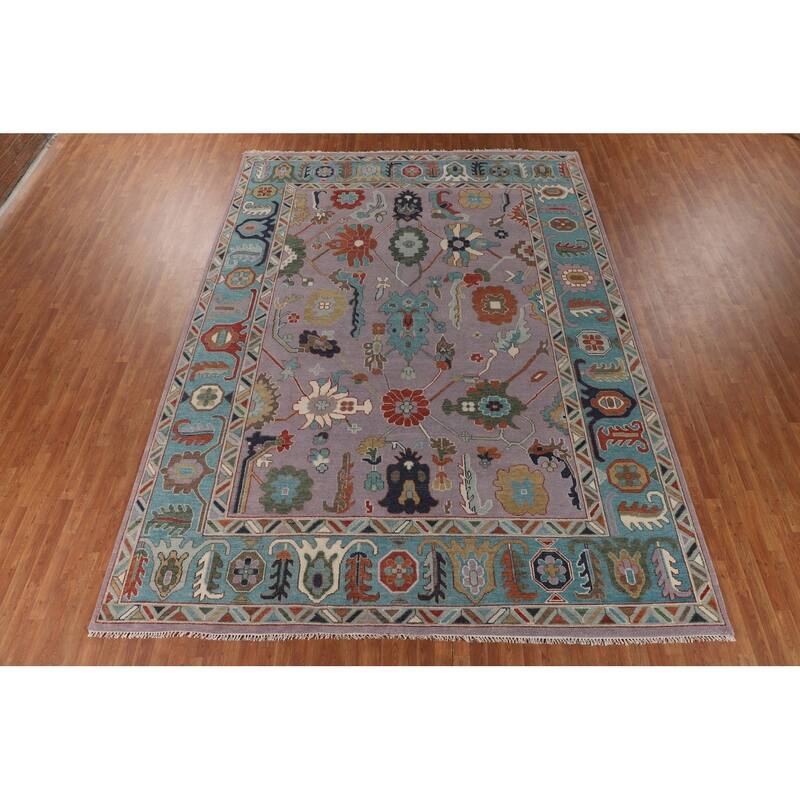 Floral Oushak Oriental Large Area Rug Handmade Wool Carpet - 10'2" x 13'8"