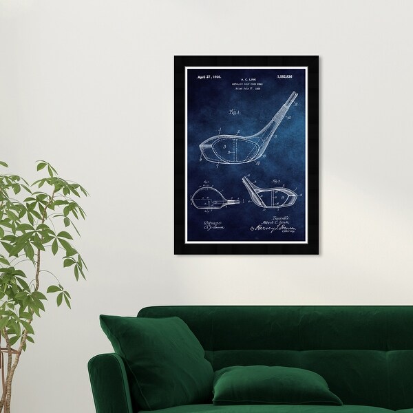Wynwood Studio 'Metallic Golf Club Head' Sports and Teams Blue Wall Art Framed Print. Opens flyout.