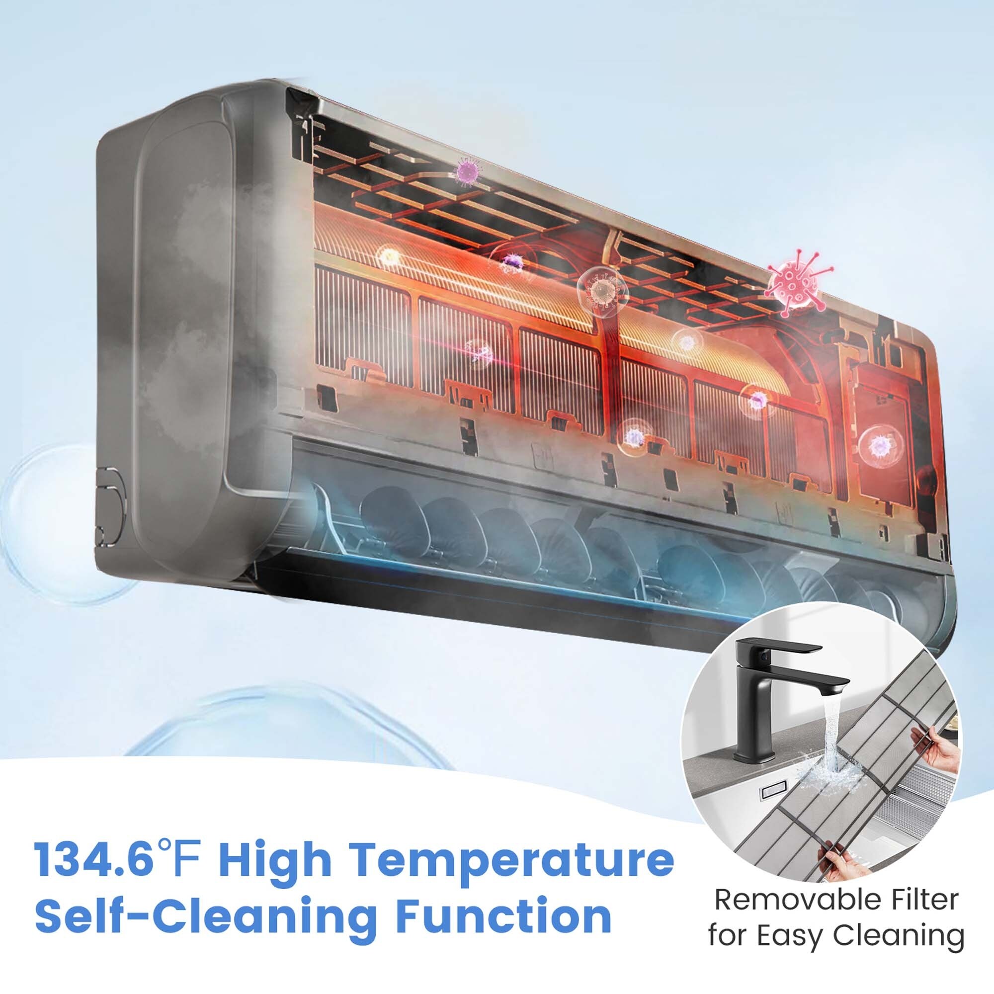 Costway 12000 BTU Mini Split Air Conditioner Heater with Heat - Main Image