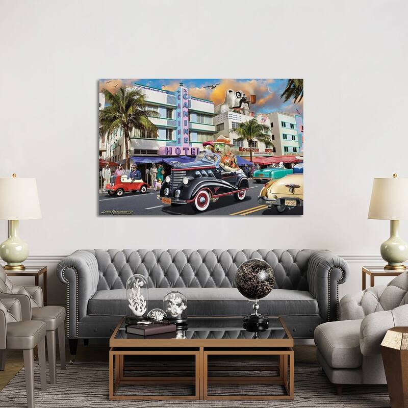iCanvas "Dog Days In Miami" by Larry Grossman Canvas Print