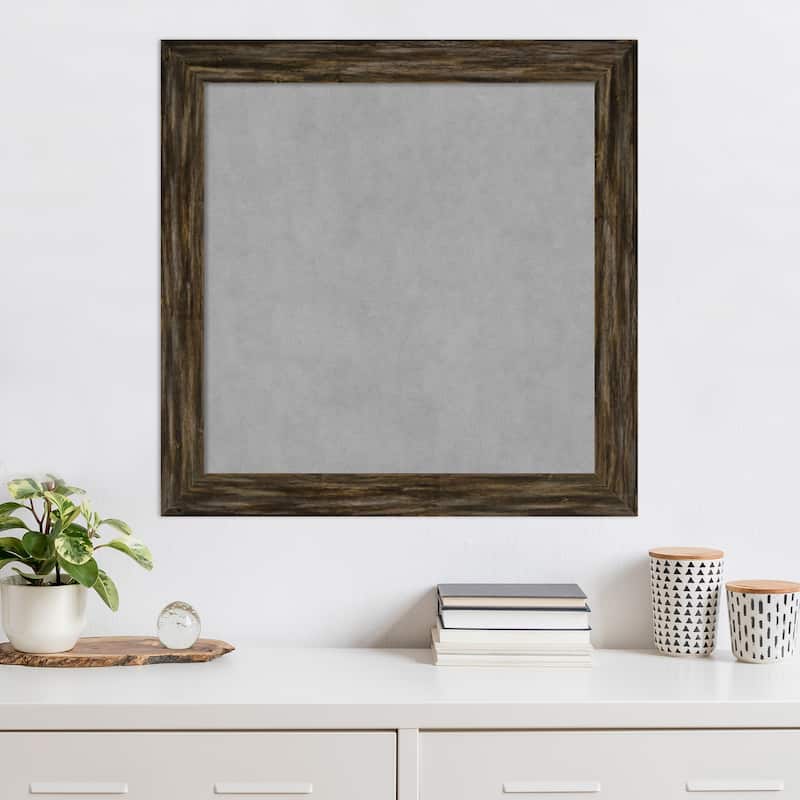 Amanti Art Fencepost Brown Narrow Framed Magnetic Board