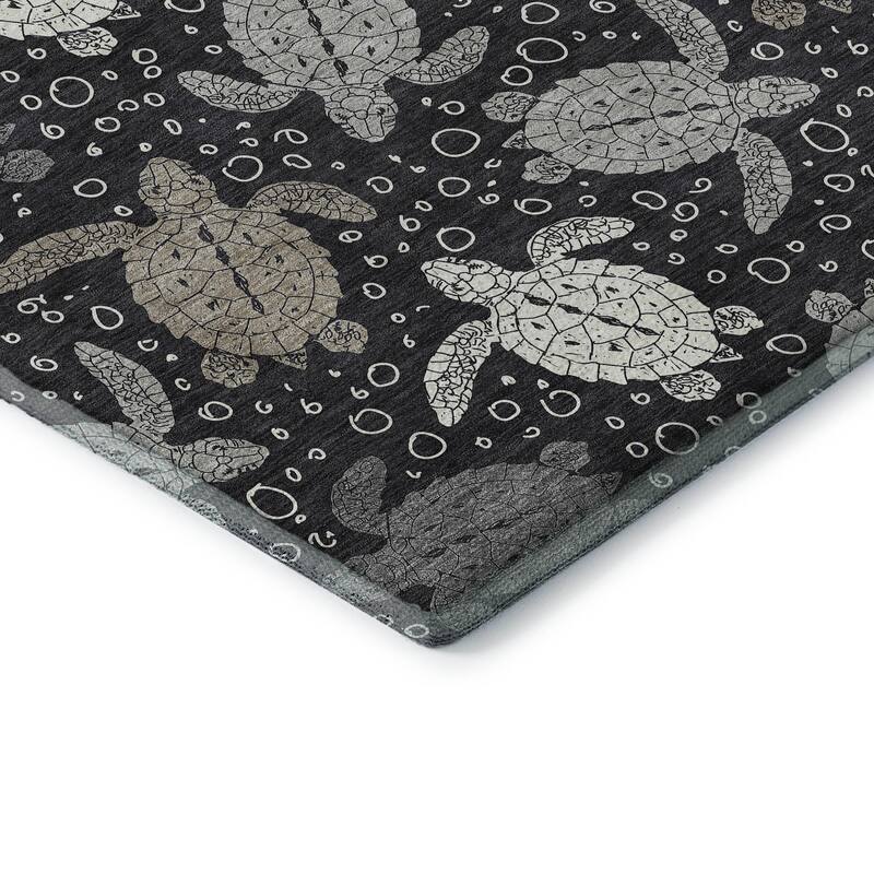 Premium Washable Super Soft Coastal Turtles Mayfield Rug
