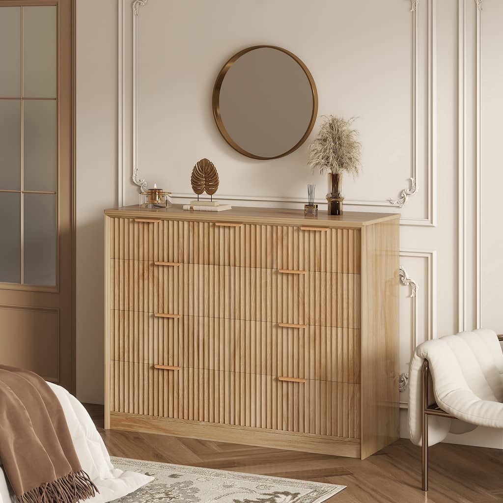 Modern Wooden 9-Drawer Dresser with Ample Storage