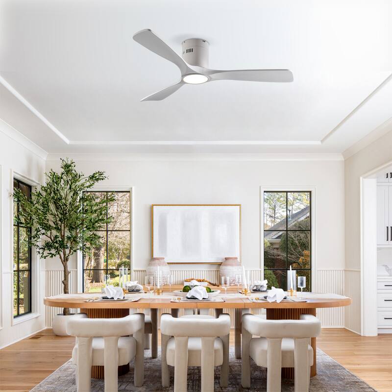 5 PCS Plywood Reversible Blades Ceiling Fan With Light Kit 3 Color