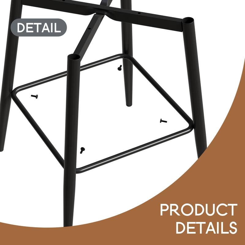360 ° Rotating Bar Chair Bar Stool bar stools set of 2 piece set with leather cushions and iron brackets, home kitchens