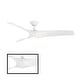 preview thumbnail 23 of 26, Zephyr Indoor and Outdoor 3-Blade Smart Ceiling Fan 52in with 3000K LED Light Kit and Remote Control with Wall Cradle Matte White