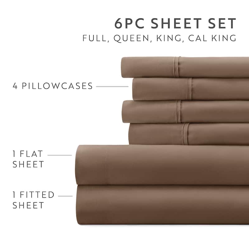 Becky Cameron Double Brushed Deep Pocket 6 Piece Sheet Set