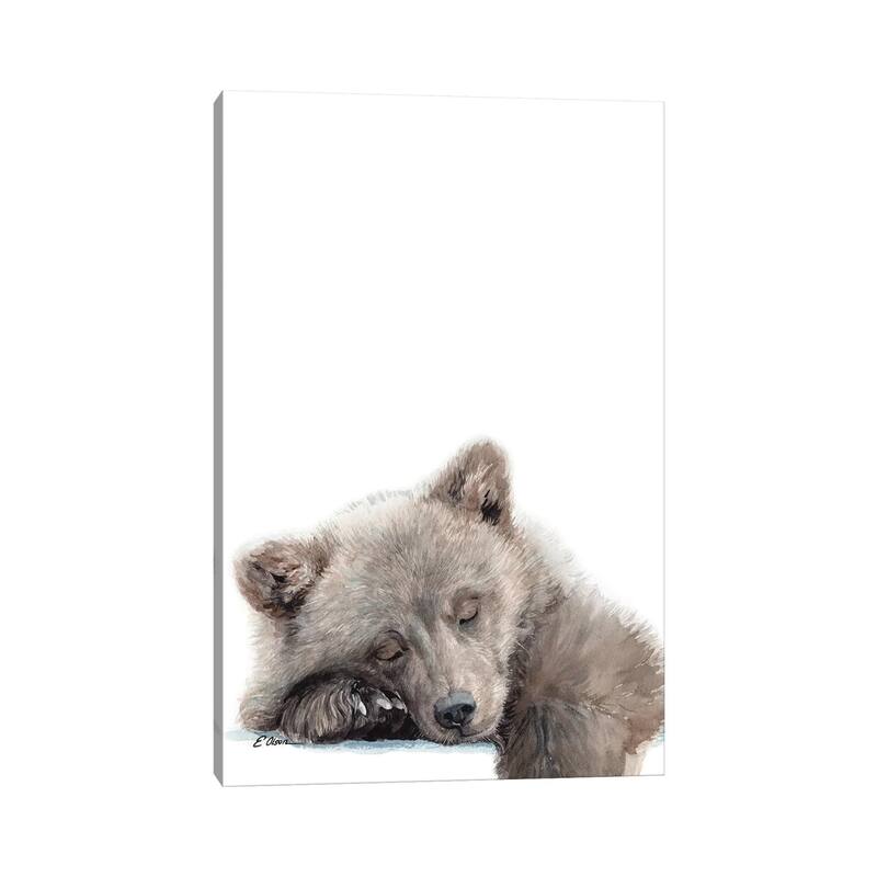 iCanvas "Woodland Sleeping Bear Cub" by Watercolor Luv Canvas Print