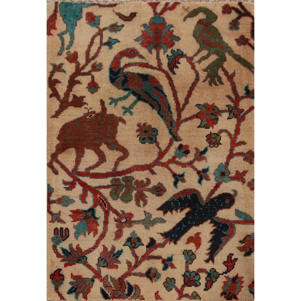 Animals Design Kazak Foyer Rug Handmade Oriental Wool Carpet - 2'0"x 3'0"