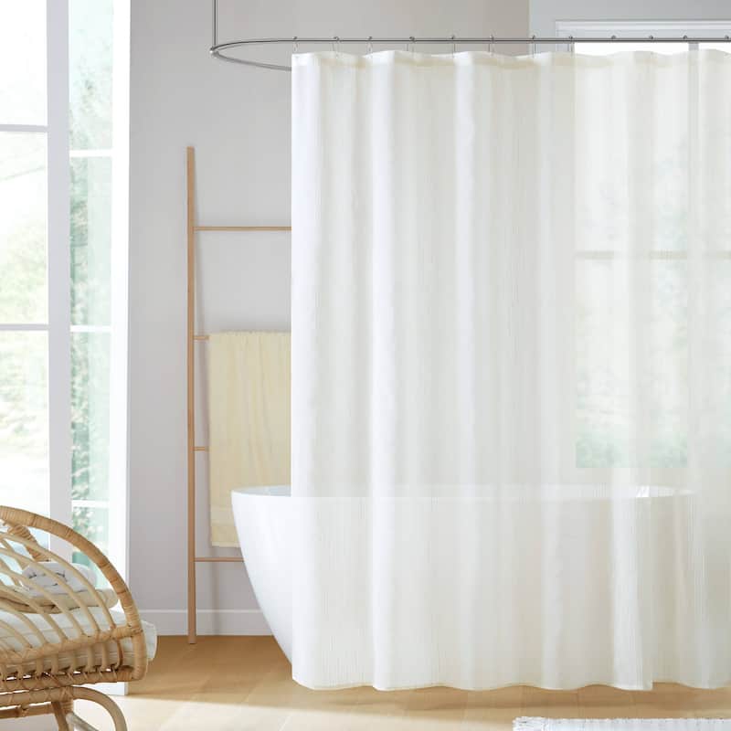 Madison Park Lydia Sheer Shower Curtain - Ivory