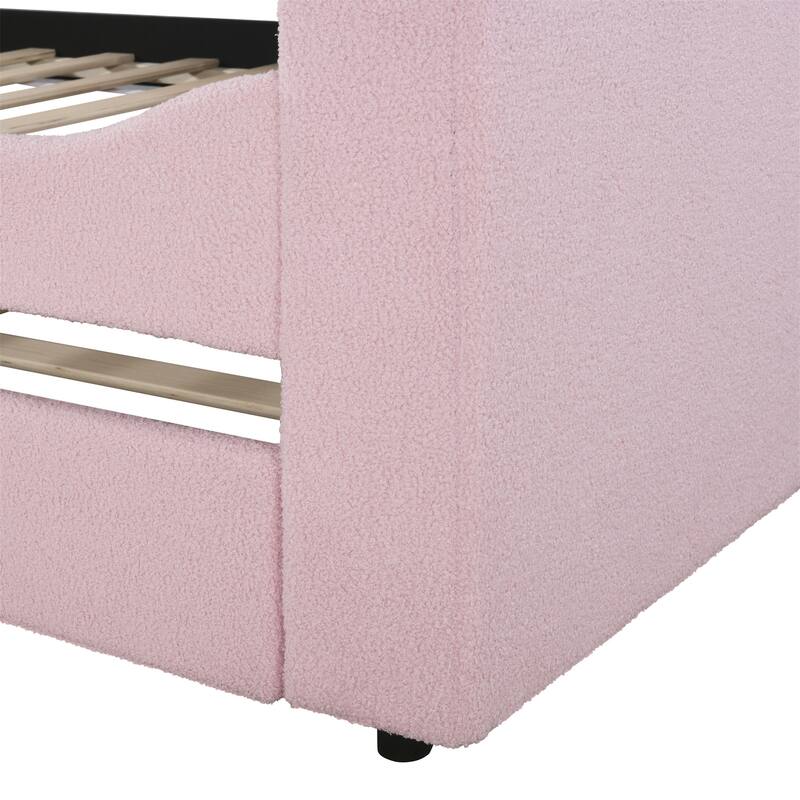 Twin Size Upholstered Daybed with Storage Armrests