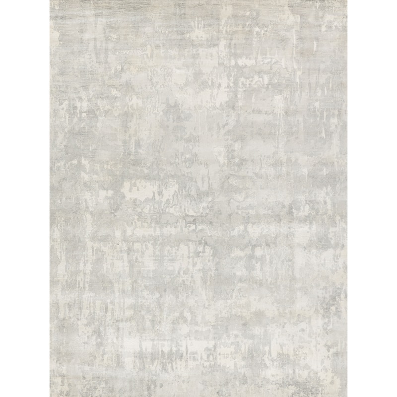 EXQUISITE RUGS Murano Hand-loomed Wool/Bamboo Silk Silver Area Rug.