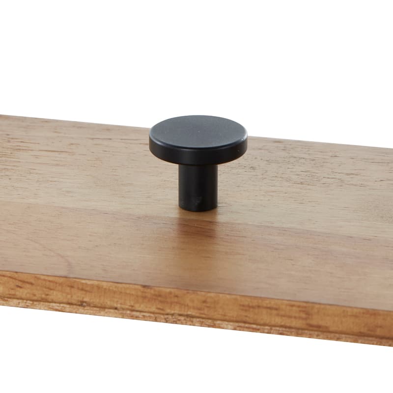 Acrylic Plastic Box with Brown Wooden Lids and Black Knobs - Set of 2 - Roche River Decor
