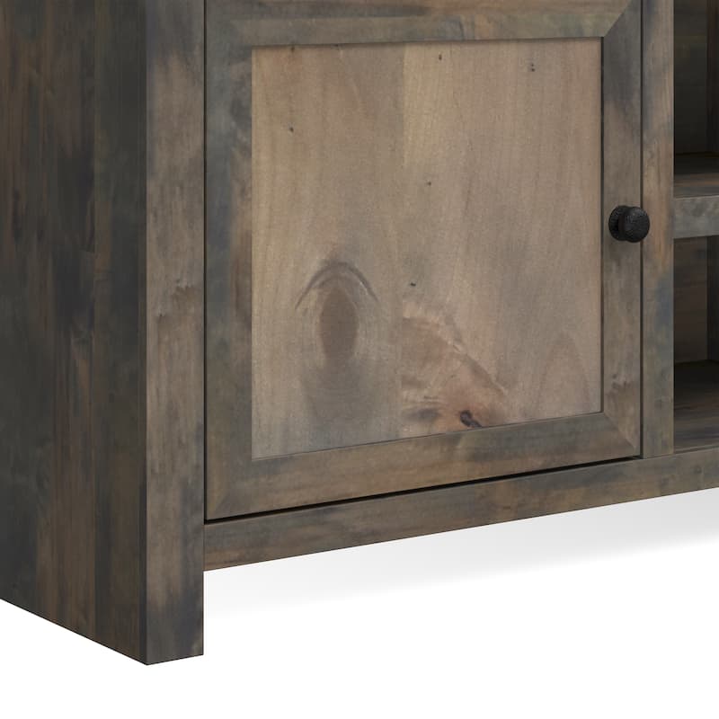 Bridgevine Home Joshua Creek 84 inch TV Stand Console for TVs up to 95 inches, No Assembly Required, Barnwood Finish