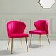 preview thumbnail 5 of 75, HULALA HOME Upholstered Premium Velvet Tufted Dining Chair with Small Base Set of 2 FUCHSIA