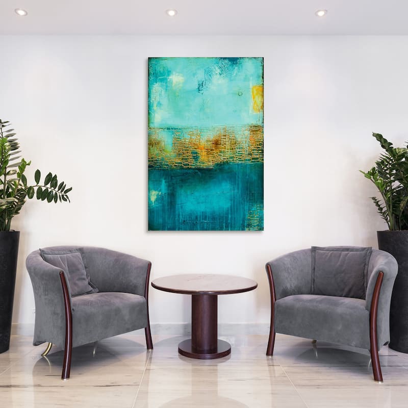 "Castle Court" Abstract Wall Art on Frameless Tempered Art Glass