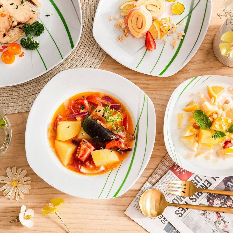 VEWEET Aviva Porcelain Dinnerware Set (Service for 6)