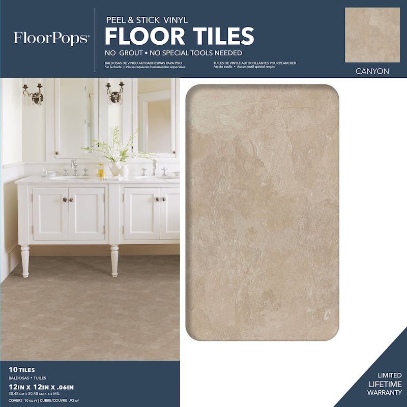 FloorPops Canyon Peel & Stick Floor Tiles