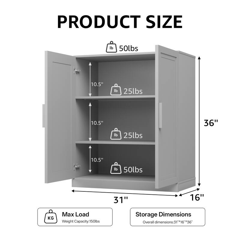 Modular Sideboard Cabinet with Storage Farmhouse Buffet Cabinet with Rattan Panels for Living Room Kitchen Dining Room Entryway