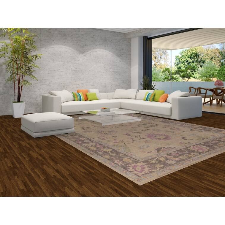 Vegetable Dye Oushak Turkish Large Area Rug Hand-Knotted Wool Carpet - 10'0" x 13'11"