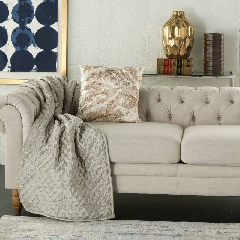 Mina Victory Metallic Marble Throw Pillow