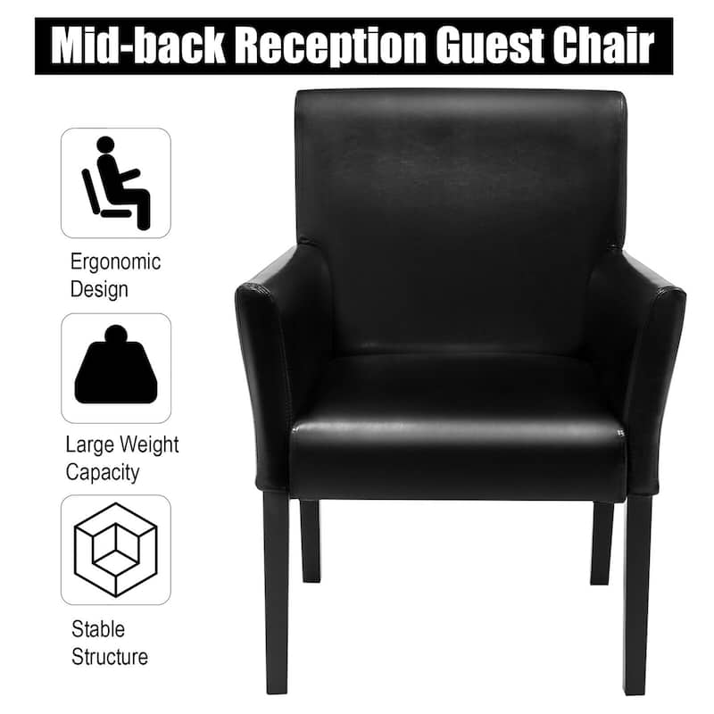 Gorelax C-shaped Side End Table & Reception Arm Chair Set w/Rubber