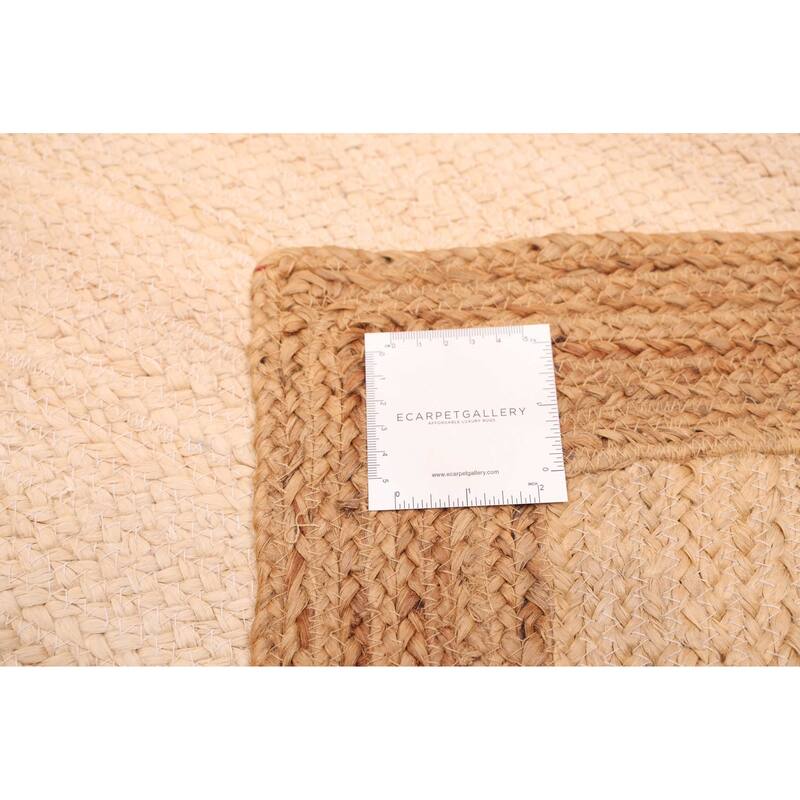 ECARPETGALLERY Flat-Weave Palas Denizli Ivory, Tan Jute Rug - 4'0 x 6'0