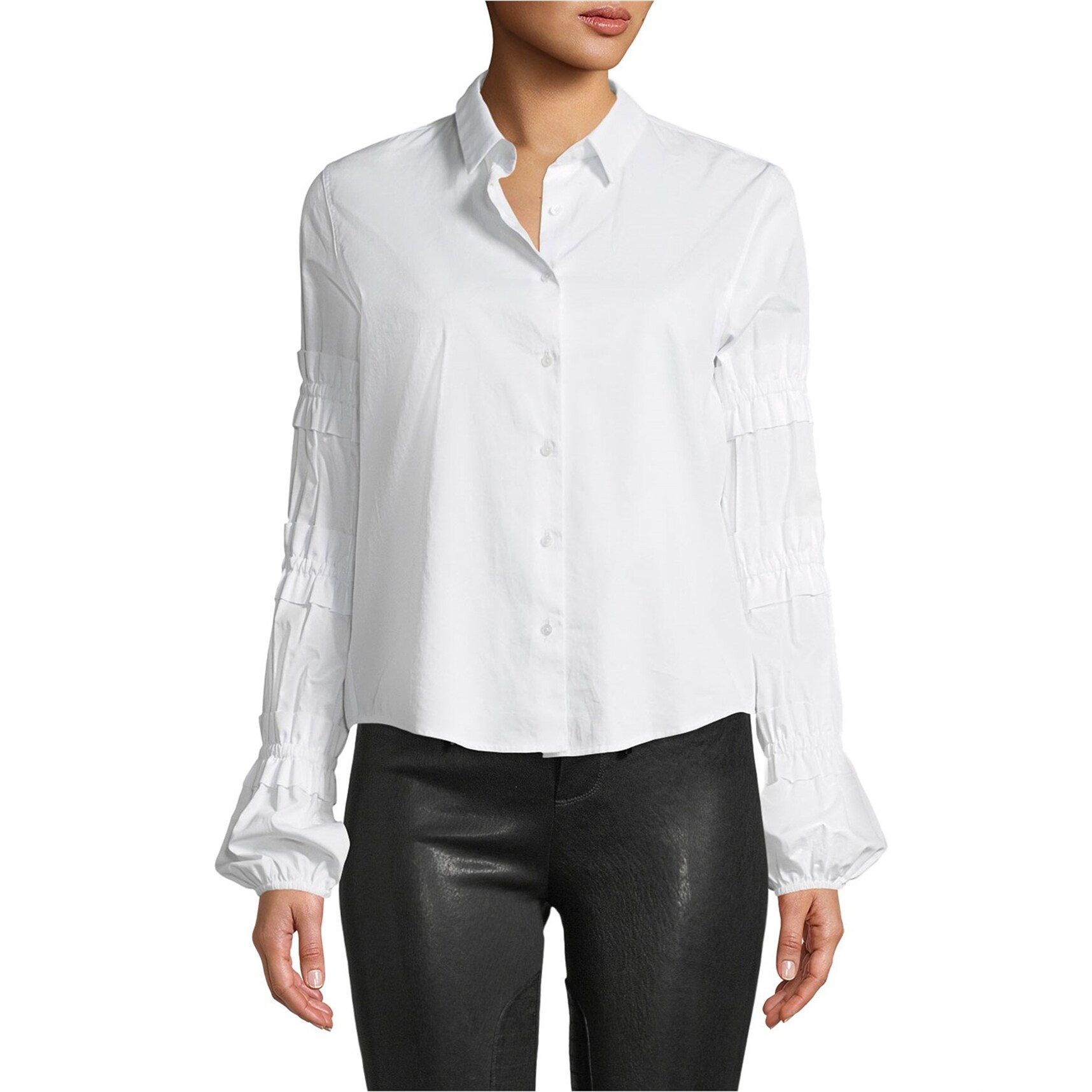 ruffle button up shirt