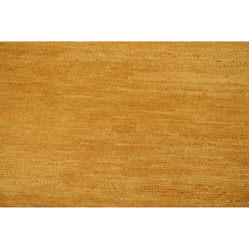 Yellow Gold Gabbeh Modern Foyer Rug Handmade Wool Carpet - 2'9"x 4'1"
