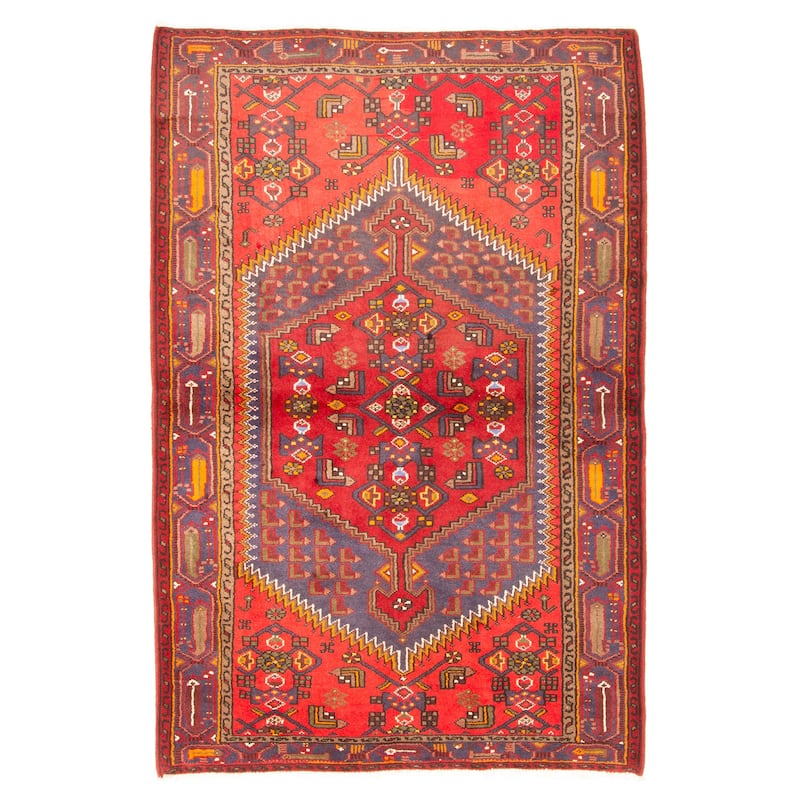ECARPETGALLERY Hand-knotted Andelz Red Wool Rug - 4'4 x 6'7