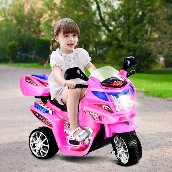 Kids Toy Motorcycle Child Ride On Motorcycle 3 Wheel 6V Battery Powered Bicycle 