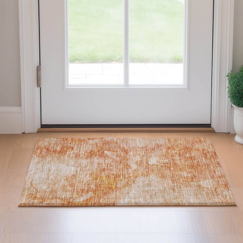 Premium Washable Super Soft Contemporary Marble Mayfield Rug - Salmon - 1' 8" x 2' 6" - Rectangle