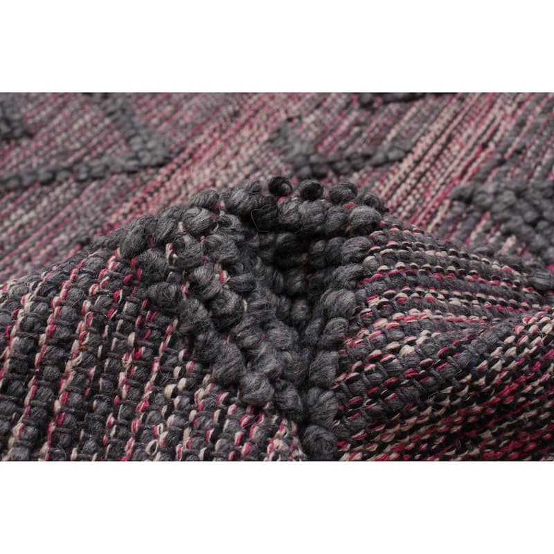 ECARPETGALLERY Braid weave Sienna Grey Wool Rug - 6'0 x 9'0