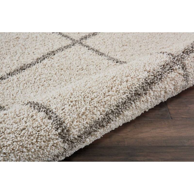 Nourison Brisbane Large Diamond Geometric Modern Shag Area Rug