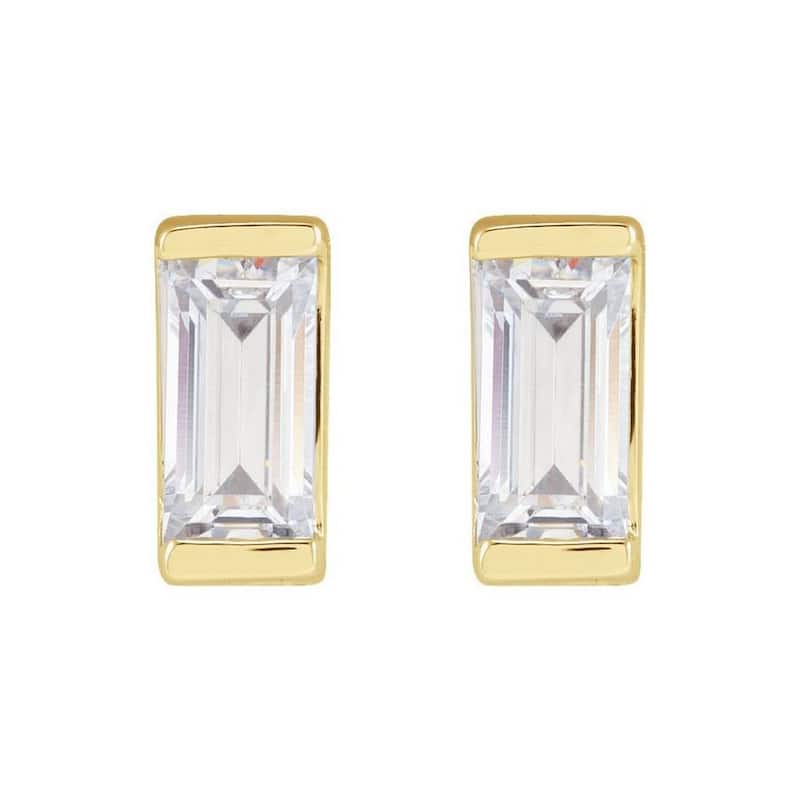 Curata 14k Yellow Gold 0.38 Carat Lab Created Diamond Earrings