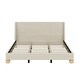 preview thumbnail 5 of 5, Queen Size Wooden Bed Frame,Velvet Upholstered Platform Bed,Cream
