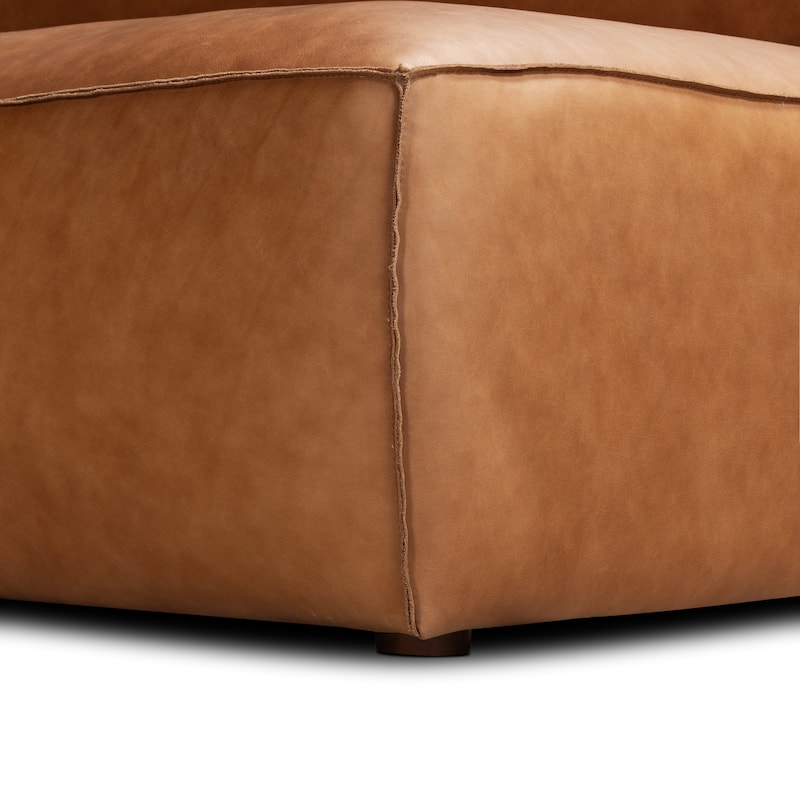 Poly & Bark Piazza Reversible Corner Sectional Sofa in Saddle Tan