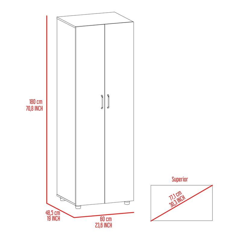 2-Shelf Rectangle Armoire