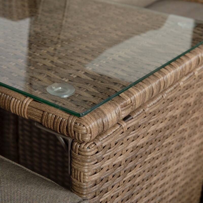Indoor/Outdoor Modular Loveseat Sofa Set with Table and Ottomans - 24.75"D x 25"W x 30.25"H