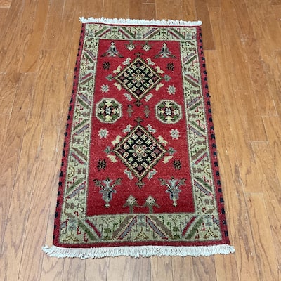HERAT ORIENTAL Handmade Kazak Wool Rug - 2'2" x 4'