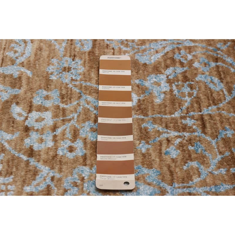 ECARPETGALLERY Hand-knotted Heritage Brown Silk, Wool Rug - 6' 1" x 8' 11"