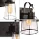 Farmhouse 3-Light Bronze Bathroom Vanity Lights Metal Cage Wall Sconces with Seeded Glass - 22" L x 6" W x 10" H
