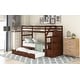 preview thumbnail 7 of 7, Twin-Over-Twin Wood Bunk Bed with Twin Size Trundle and 3 Storage Stairs, Walnut
