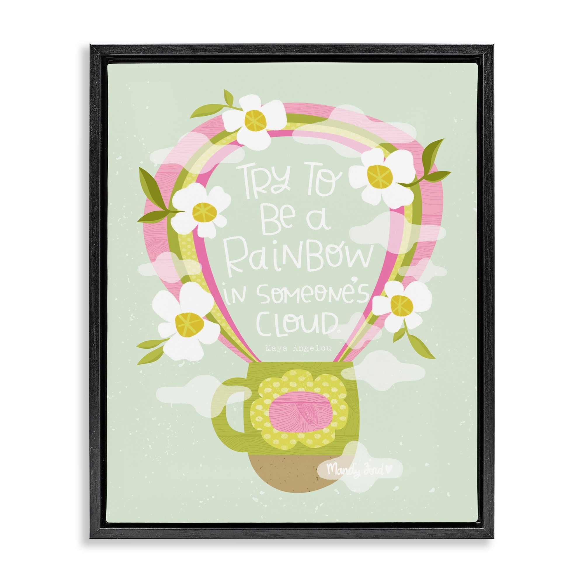Stupell Rainbow in Someone's Cloud Framed Floater Canvas Wall Art Design By Mandy Ford Art + Illustration