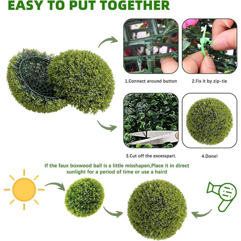 Decorative Artificial Plant Topiary Boxwood Balls for Home Decor, Wedding, Mi Zilan