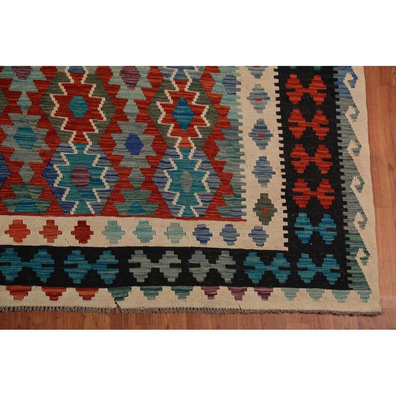 Southwestern Style Kilim Oriental Large Rug Flatweave Wool Carpet - 10'5"x 16'0"
