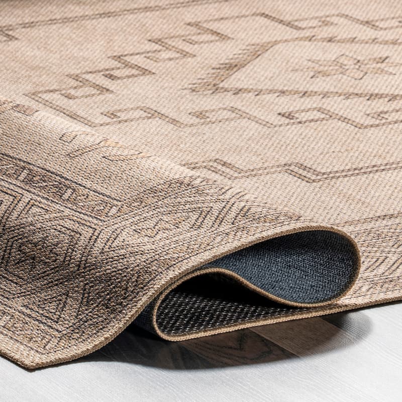 Nuloom Hilda SuperiorWash Medallion Easy-Jute Machine Washable Area Rug